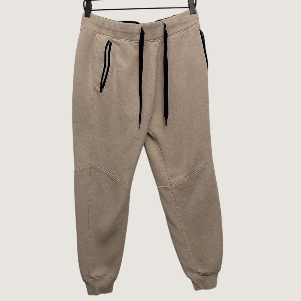 Hollister Epic Flex Jogger Sweatpants Mens Tan Beige Zip Pocket Tapered Pants